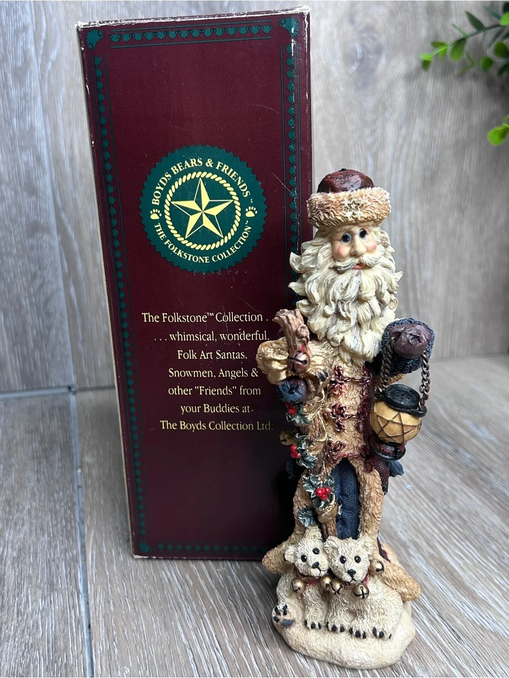 VTG 1996 Boyds Bears Folkstone St Nick The Quest Santa Figurine 2808 Boxed